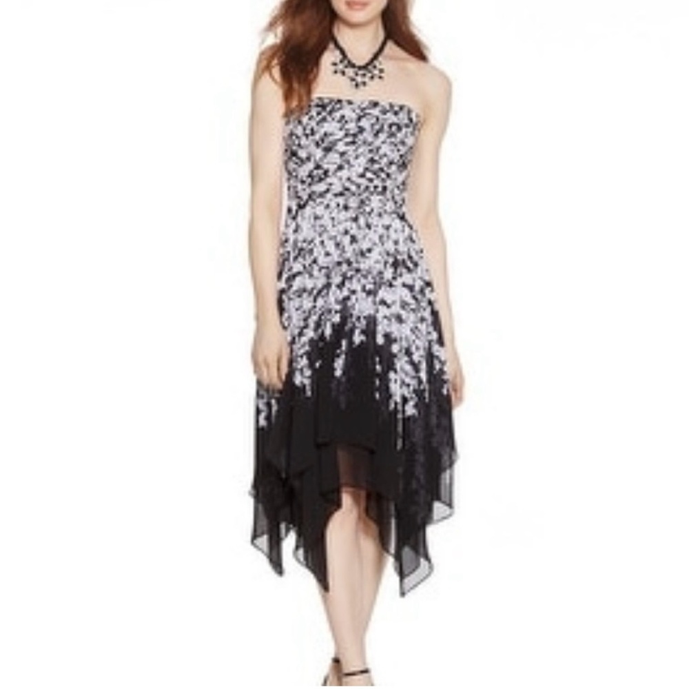 White House Black Market Strapless A-line Dress